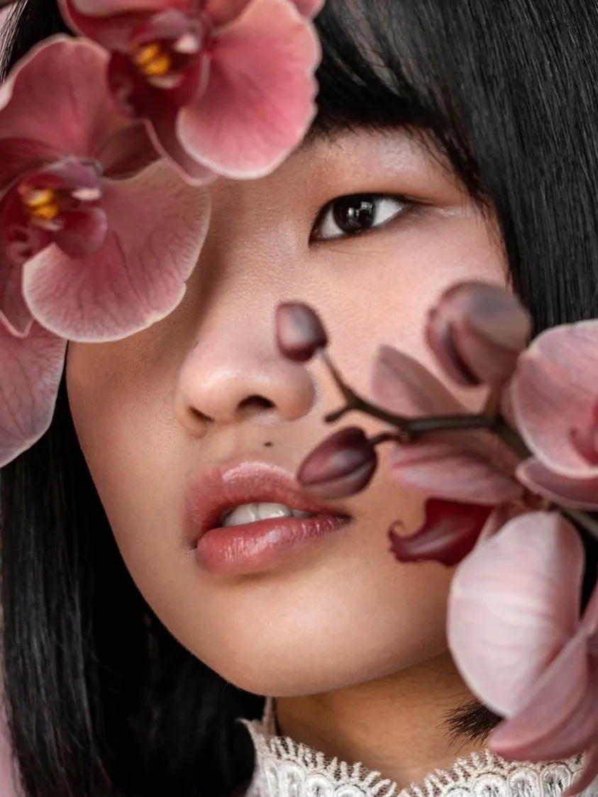 Beautiful woman with flowers